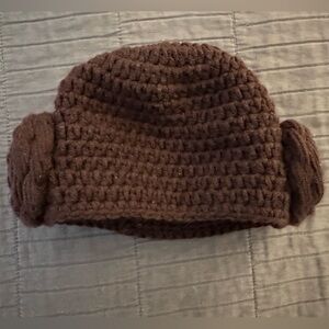 Toddler Princess Leia Cozy Brown Knit Beanie hat Starwars handmade
